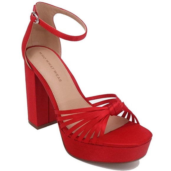 Who What Wear Shoes - Red Ella Heels